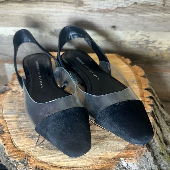 NWOB Zara Black and Clear Slingback Flats sz 5 - Picture 8 of 9